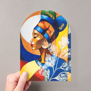 Golden Heritage African Woman Art Acrylic Invitati Invitations