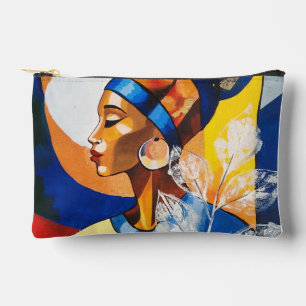 Golden Heritage African Woman Art Small Cosmetic P Accessory Pouch