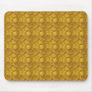 Golden Hexagons Mouse Pad