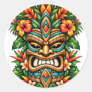 Golden Hibiscus Tiki Sticker