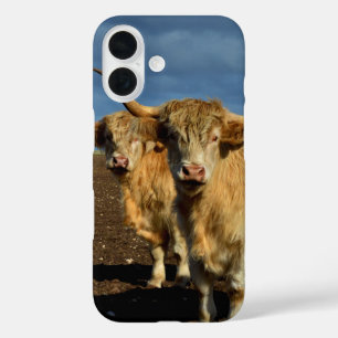 Golden Highlands: The Grace of Fawn-Coloured Cows iPhone 16 Case