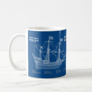 Golden Hind - Ship Blueprint Plans ABD Coffee Mug