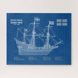 Golden Hind - Ship Blueprint Plans ABD Jigsaw Puzzle