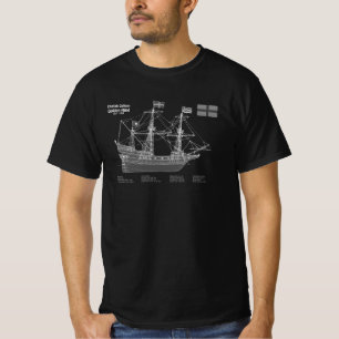 Golden Hind - Ship Blueprint Plans ABD T-Shirt