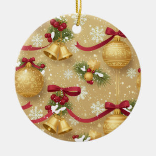 Golden Holiday Charm — Christmas Ornament Pattern