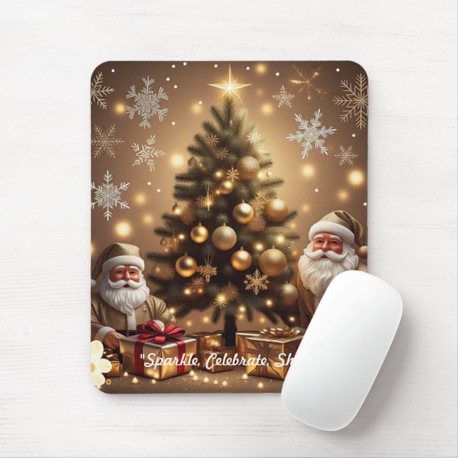 "Golden Holiday Delight" Mouse Pad (With Mouse)