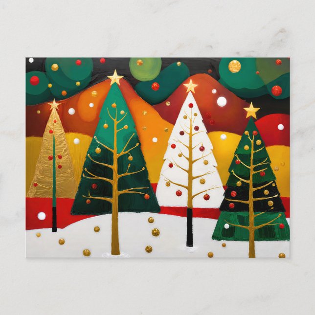 Golden Holiday Grove Postcard (Front)