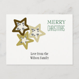 Golden Holiday Stars Postcard
