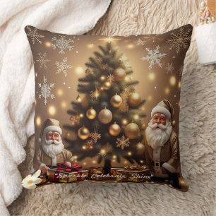 "Golden Holiday Wishes" Cushion
