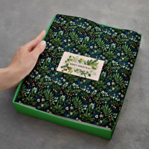 Golden Holly and Winter Foliage Tissue Paper