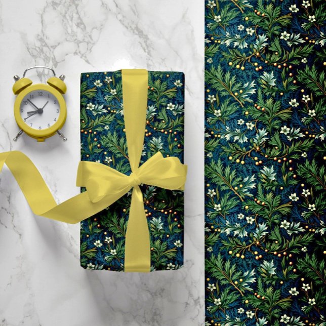 Golden Holly and Winter Foliage Wrapping Paper (Creator Uploaded)