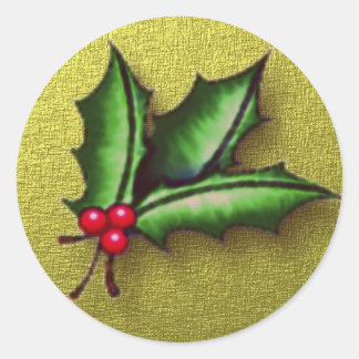 Golden Holly Sticker Letter Seal