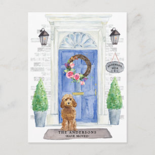 Golden Honey Cockapoo Moving Announcement Postcard