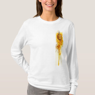 Golden Honey Drizzle Brushstroke Paint T-Shirt