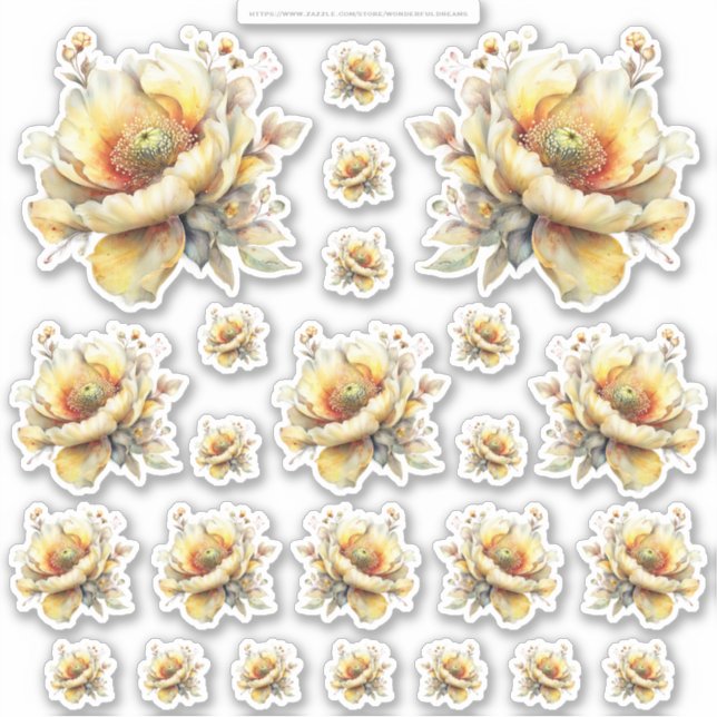 Golden Honey Fairy World – 2a - 24 Flowers Sheet (Front)