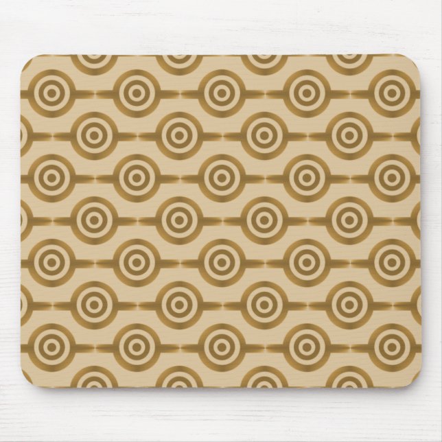 Golden Honey Trendy Circles Mousepad (Front)