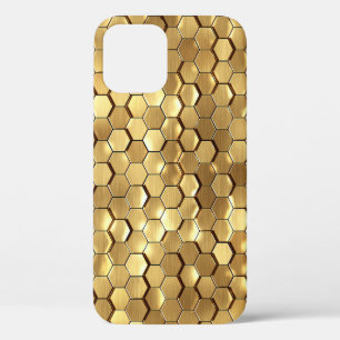 Golden Honeycomb 3D Render Texture iPhone 12 Case