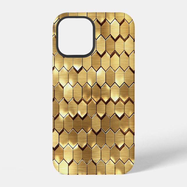 Golden Honeycomb 3D Render Texture iPhone Case (Back)