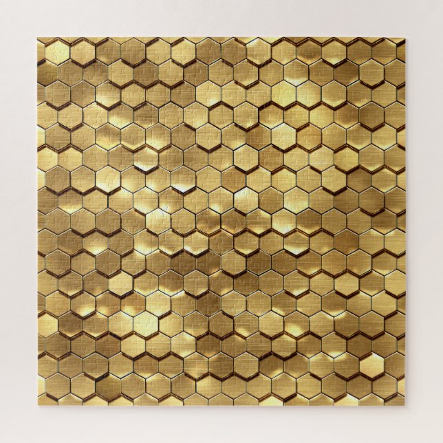 Golden Honeycomb 3D Render Texture Jigsaw Puzzle (Vertical)