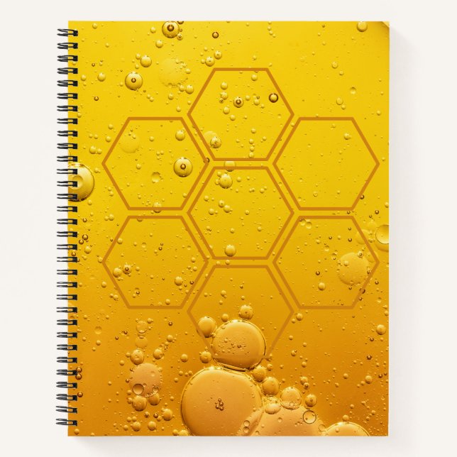 Golden Honeycomb Abstract Texture Notebook (Front)