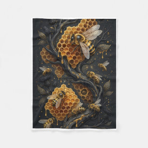 Golden Honeycomb And Flowing Honey Fleece Blanket
