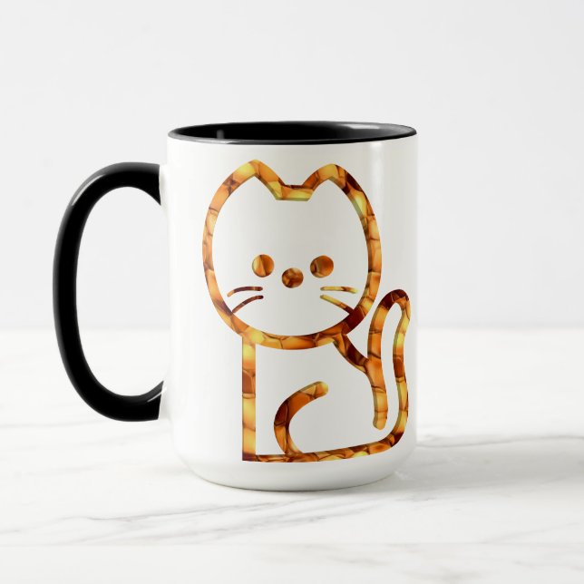 Golden Honeycomb Cat tshirt  Mug (Left)