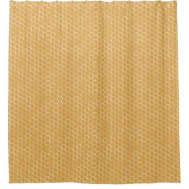 Golden Honeycomb Pattern Shower Curtain (Front)