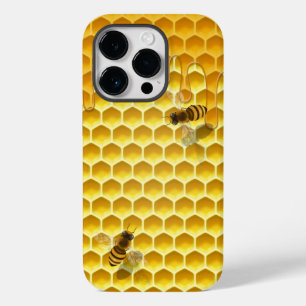 Golden Honeycomb with Bees Customizable Small Case-Mate iPhone 14 Pro Case