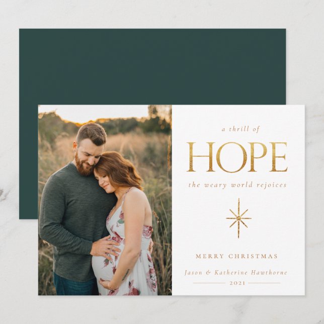Golden Hope Family Photo Christmas Card (Front/Back)