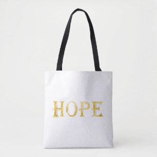 Golden Hope Text Tote Bag