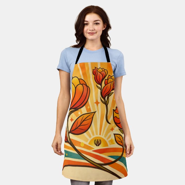 Golden Horizon Bloom   Apron (Worn)