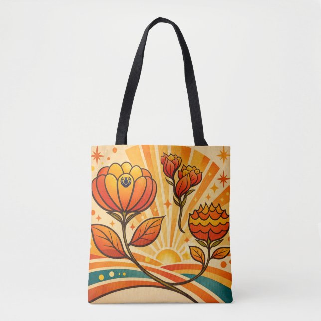 Golden Horizon Bloom   Tote Bag (Front)