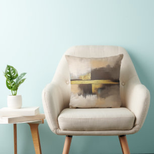 Golden Horizon – Minimalist Abstract Landscape Cushion