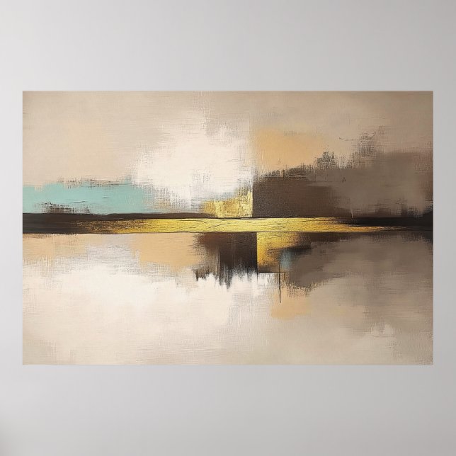Golden Horizon – Minimalist Abstract Landscape Poster (Front)