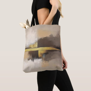 Golden Horizon – Minimalist Abstract Landscape Tote Bag