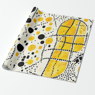 Golden Horizon: Native American Patterns in Yellow Wrapping Paper