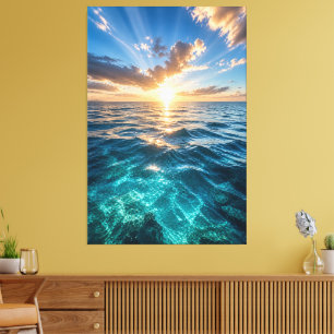 Golden Horizon Ocean Canvas Print
