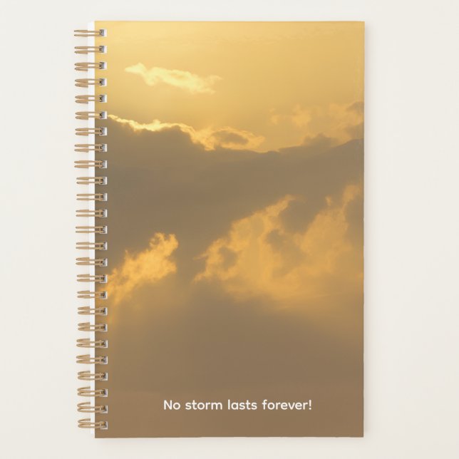 Golden Horizon – Serene Sunset Clouds Planner (Front)