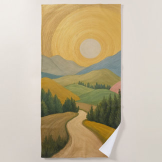 Golden Horizon Trail Beach Towel