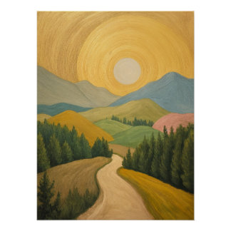 Golden Horizon Trail Poster