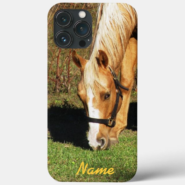 Golden Horse Closeup iPhone 13 Pro Max Case (Back)