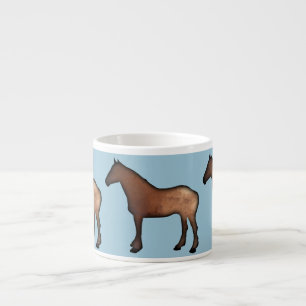 Golden Horses ceramic espresso mug