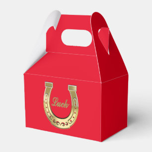 Golden horseshoe favour box