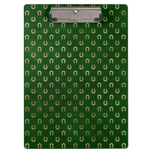 Golden Horseshoe Lucky Charm Green St Patricks Day Clipboard