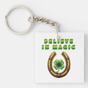 🍀 Golden Horseshoe Lucky Clover Gift For Luck 🍀 Key Ring