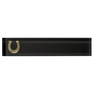 Golden horseshoe nameplate