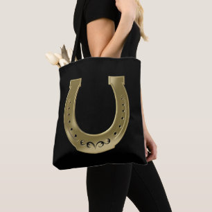 Golden horseshoe tote bag