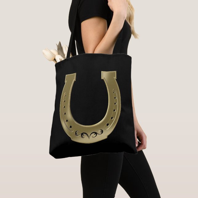 Golden horseshoe tote bag (Close Up)