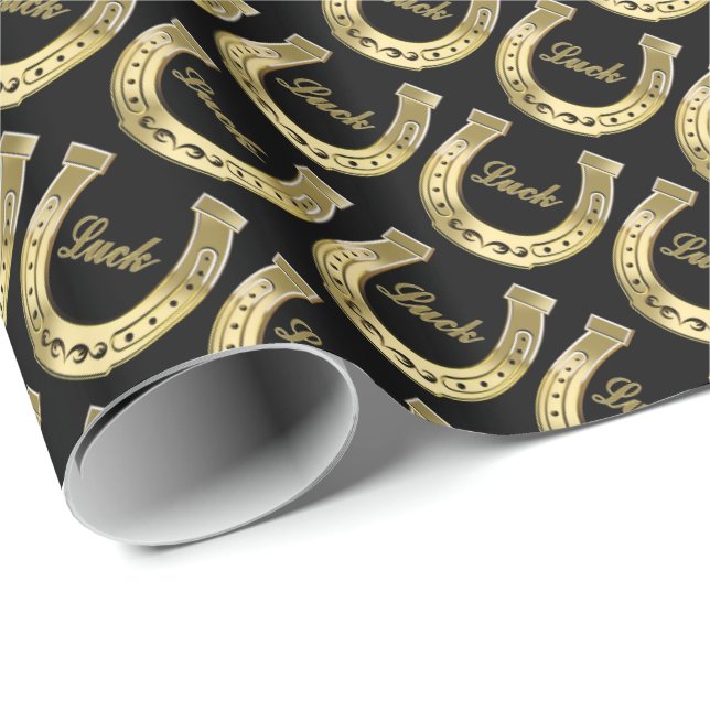 Golden horseshoe wrapping paper (Roll Corner)