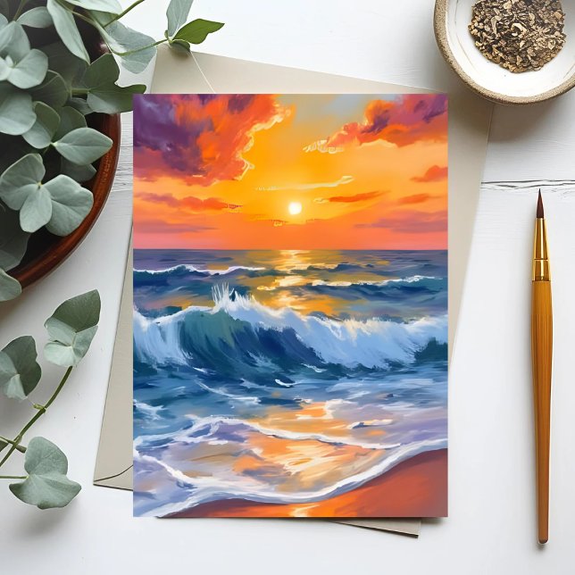 Golden Hour Beach Sunset Coastal Postcard (Creator Uploaded)